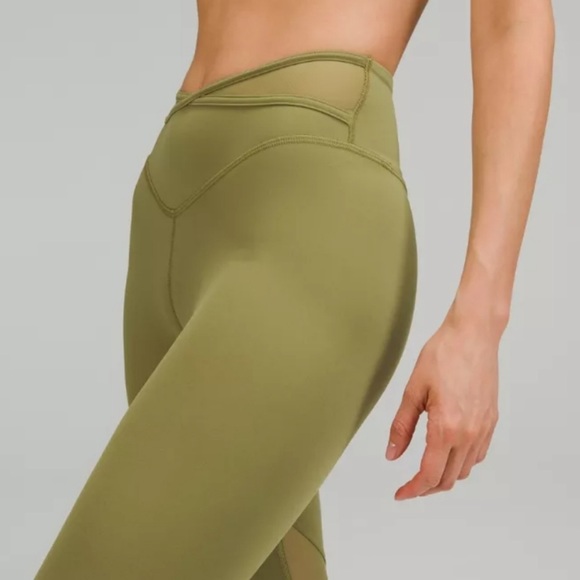 NWT Lululemon Nulu and Crisscross Mesh Stirrup Tight Leggings, Bronze Green - Picture 4 of 15